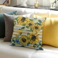 thumbnail image 3 of BANET Throw Pillow Covers, Green Yellow Stripe Print Square Short Plush Pillowcase Soft Decorative Cushion Case for Sofa Bedroom Car 18x18in, 3 of 5