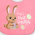 thumbnail image 4 of Inktastic My 1st Easter with Cute Brown Bunny and Easter Eggs Boys or Girls Baby Bib, 4 of 4