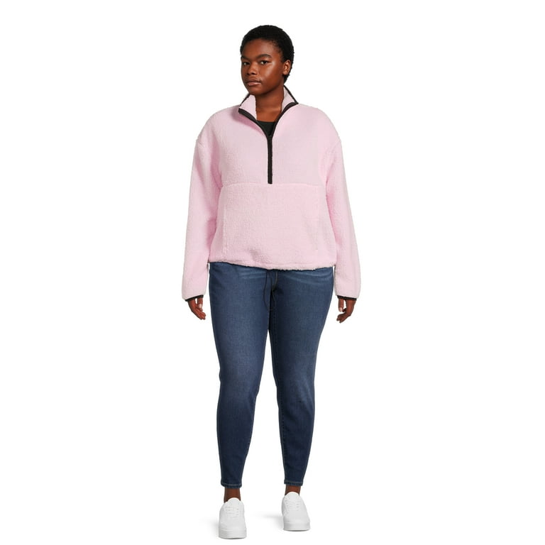 Plush half zip pullover cheap