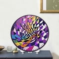 thumbnail image 4 of Yayeee Wall Clock Battery Operated 11.9" Silent Quartz Non-Ticking for Living Room Decor, Purple Wavy Plaid, 4 of 8