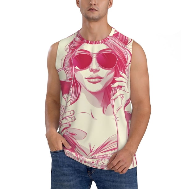 Fotbe Ace Of Diamonds Lady Men's Camiseta sin Mangas Estampada para Hombres, Playera Casual para Gimnasio, Entrenamiento, Playa-XX-Large