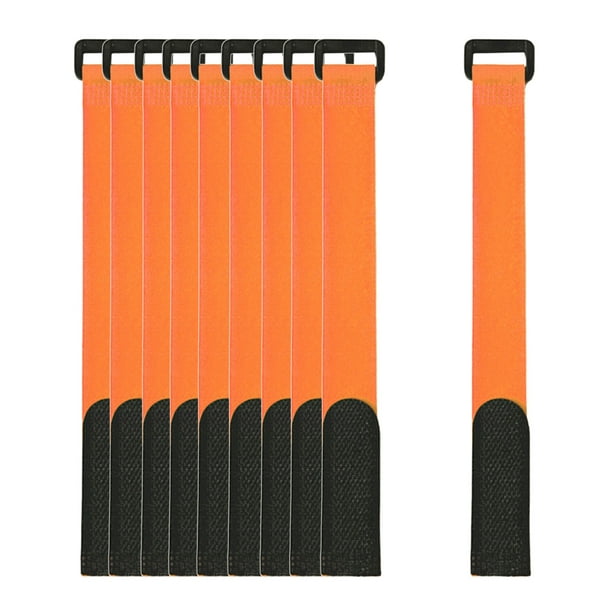 10pcs Fishing Rod Tie Strap Belt Elastic Wrap Band Pole Holder Accessory  Orange 