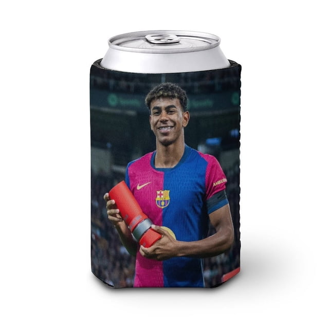 Lamine Yamal Funda enfriadora de latas, aislante de bebidas para mantener frías o calientes, funda térmica plegable para latas, portabebidas reutilizable