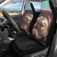 thumbnail image 2 of POLERO Anti-Slip Back Fabric Vehicle Seat Covers for SUV, Breathable Soft Front Seat Cover Polyester Fabric 2 Pack, Driving Sloths Pattern, 2 of 13