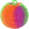 thumbnail image 3 of 1 ORANGE/GREEN/PURPLE Rainbow Multi-Color Jumbo 7" Puffer Ball - Sensory Therapy Fidget Stress Balls - OT Autism SPD, 3 of 3