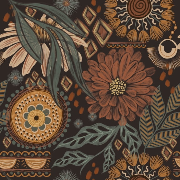 HAOKHOME Vintage Peel and Stick Wallpaper 17.3" x 118" Floral Contact Paper Removable Wall Paper