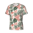 thumbnail image 3 of Yiaed Lilies Flowers Print Mens Short Sleeve Tight Fit T-Shirt, Crewneck Casual Tee-3X-Large, 3 of 5