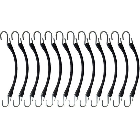 

Twelve (12) 9 Bungee Straps with Steel S Hooks