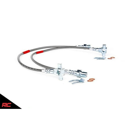 Rough Country Extended Stainless Brake Lines compatible w/ 1971-1991 Chevy GMC C/K Pick Up Suburban Blazer Jimmy