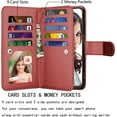 thumbnail image 6 of NJJEX Wallet Case for Samsung Galaxy A03S A12 A13 A14 A23 A32 A51 A52 A53 A54 5G Case,[9 Card Slots] PU Leather Credit Holder Folio Flip [Detachable] Kickstand Lanyard Magnetic Phone Cover [Wine Red], 6 of 7