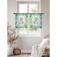 thumbnail image 3 of Cute Little Lions Sheer Curtains 2 Panels Set Green Leaf Butterfly Summer Plants Animal Border Sheer Window Curtains Light Filtering Rod Pocket Voile Drapes for Bedroom Living Room 52"x45", 3 of 8