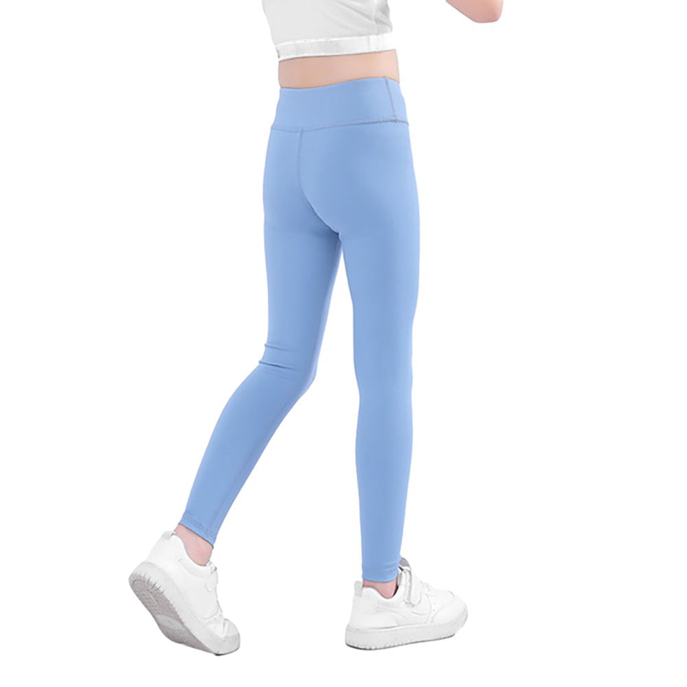  Athletic Leggings For Girls Workout Pants Blue High Waisted  Yoga Clothing For 13 Years Old Dancer And Cheerleader