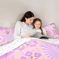 thumbnail image 5 of jejeloiu Y2K Patchwork 7 Pieces Full Size Bedding Sets For Girls,Cute Pattern Full Size Bed in a Bag,Pink Purple,Reversible, 5 of 7