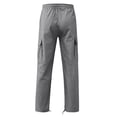 thumbnail image 6 of Zynoxe Cargo Pants for Men with Multi Pocket Comfy Elastic Waist Drawstring Trousers Fashionable Solid Color Hiking Pants Versatile Outdoor Tapered Jogger Pants, 6 of 9