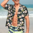 thumbnail image 5 of Picia Flowers Gentle Cotton Regular Fit Short Sleeve Casual Hawaiian Shirt for Men-3X-Large, 5 of 9