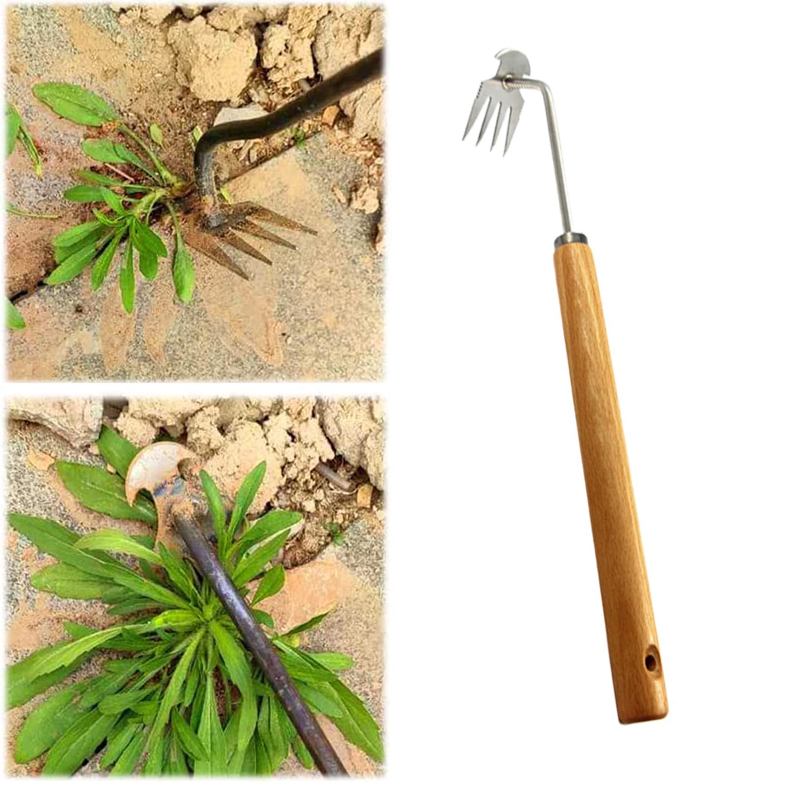 Weed Puller LongHandle Comfortable Grip Weed Remover Tool VShaped