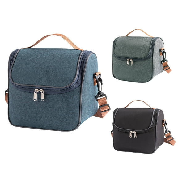 Unique Bargains Diamond Shape Lunch Bag Reusable Insulated Lunch Tote Bag Leakproof Lunch Box Container Navy Blue