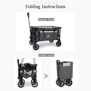 Whitsunday Moko Compact Folding Wagon Cart with Aluminum Table Plate