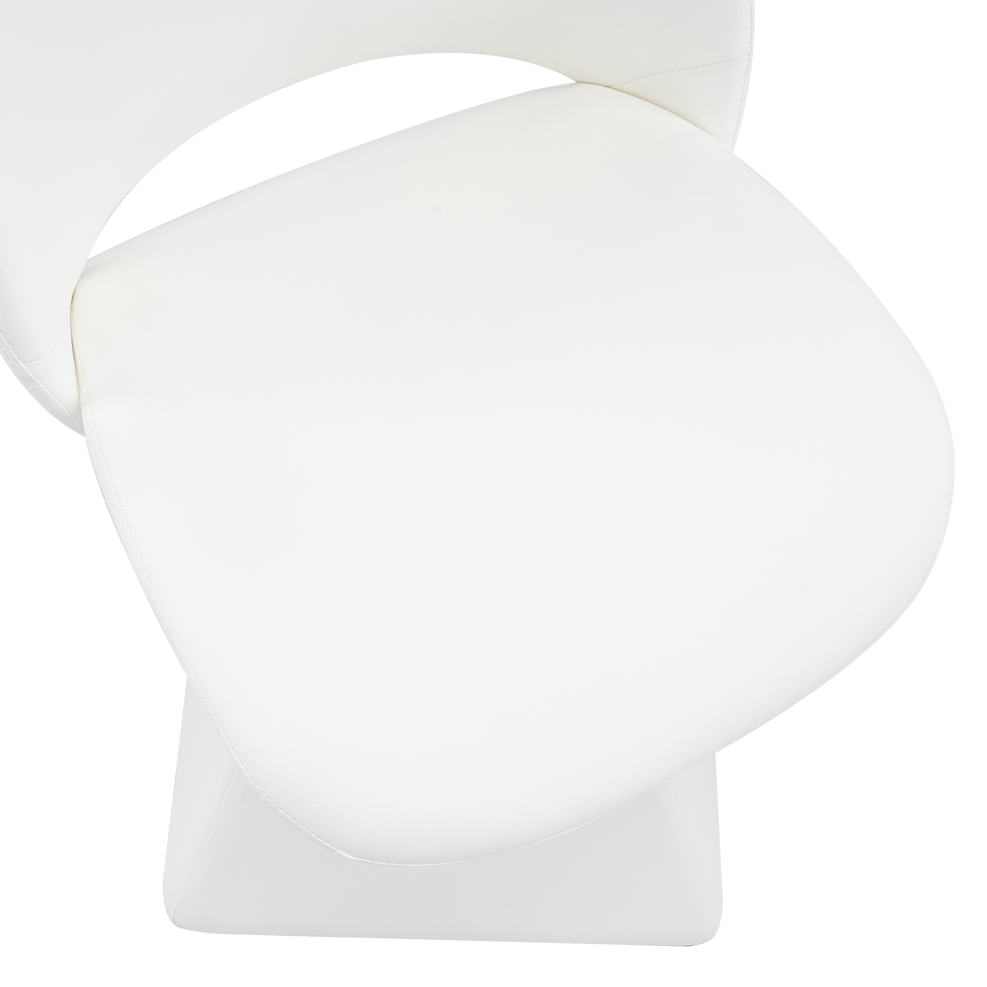 HOQBN Modern Swivel Dining Chair with Faux Leather, 360-Degree Upholstery Dining Chair with High Curved Back for Kitchen, Dining Room,White