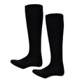thumbnail image 3 of Wosthever Calcetines largos lisos para niños, medias finas de fútbol de algodón y poliéster que absorben el sudor por encima de la rodilla, Uniforme atlético negro, 3 of 6