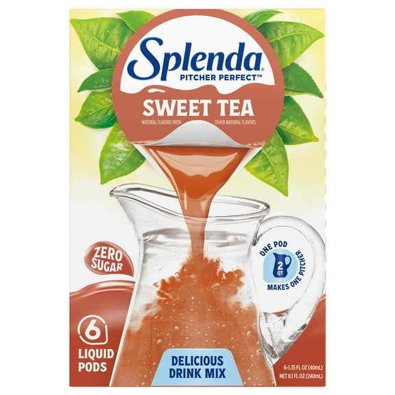 Splenda Pitcher Perfect Drink Mix Sweet Tea, 6 Liquid Pods, Makes 12 Quarts