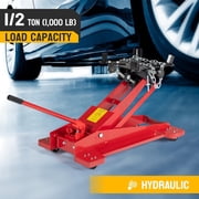 Roadstar Hydraulic Transmission Service/Floor Jack Lift 1/2 Ton (1,000 lb) Capacity, Low Profile Roll-Under Floor Trolley, Automotive Shop Tool Hoist Lift Lifting Jack, Red