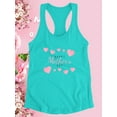 thumbnail image 3 of Mothers Day Pink Hearts Racerback Tank Women -Image by Shutterstock, Female XX-Large, 3 of 4