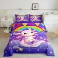 thumbnail image 2 of Manfei Cartoon Kawaii Axolotl Bedding Comforter Set,Purple Glitter Print Twin Comforter Sets,Galaxy Stars Fantasy Bedding Set For Girls Teens,Ultra Soft Home Decor Reversible,2pcs, 2 of 8