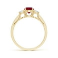 thumbnail image 2 of ANGARA Natural Classic Prong Set Ruby and Diamond Three Stone Ring in 14K Yellow Gold for Women (Size-5mm) | July Birthstone, Birthday, Anniversary, Jewelry Gift for Women | Natural Ruby Ring, 2 of 10