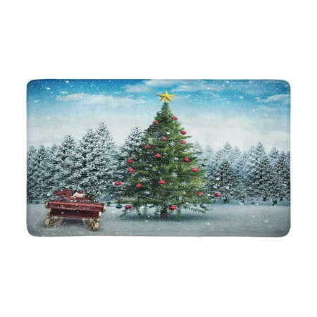 Pop Santa Flying His Sleigh Christmas Tree Front Door Mat 30x18 Inches Welcome Doormat For Home Indoor Entrance Kitchen Patio Walmart Canada