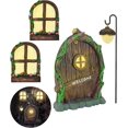 thumbnail image 1 of Ventana y puerta de la casa de hadas del gnomo en miniatura para los árboles, brillan en la oscuridad Yarda Arte Escultura de jardín Adorno de césped Decoración Mini jardín de hadas al aire libre D esquí esquí Gafas de esquí, 1 of 5