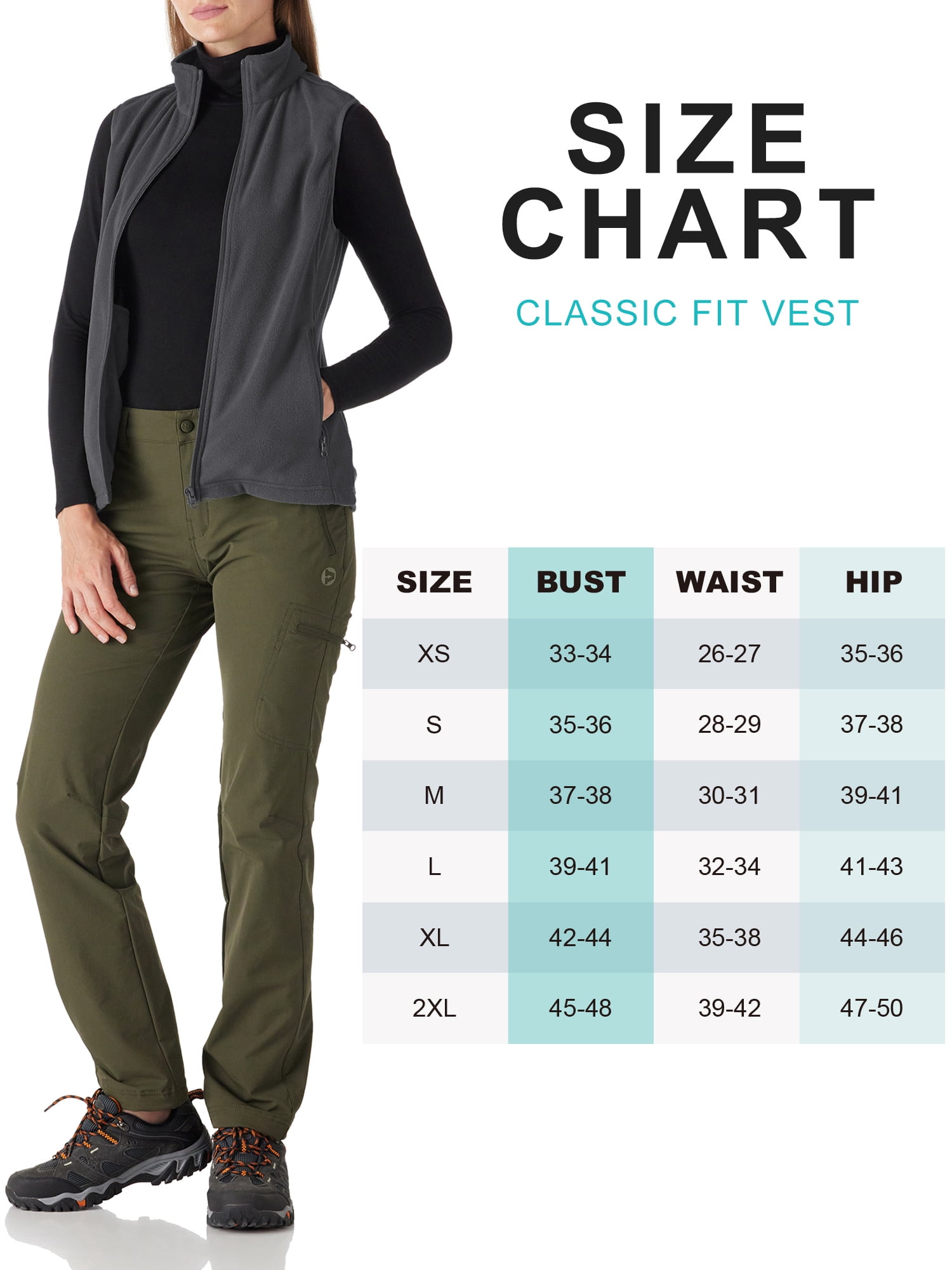 33,000ft Women's Fleece Vest, Zip Up Lightweight Soft Running Vest Outerwear Sleeveless with Pockets