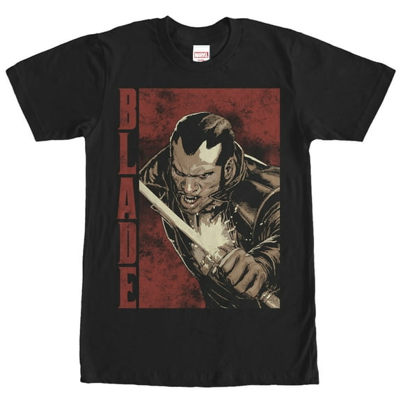 Men's Marvel Blade Vampire Hunter Weapon  Graphic Tee Black Large