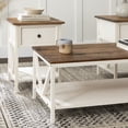 thumbnail image 3 of Walker Edison Modern Farmhouse Distressed White Accent Table Set, 3 of 9