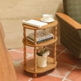 thumbnail image 6 of End Table, Small Side Table for Small Spaces, Modern Oval Night Stand Accent Table for Living Room, Bedroom, Brown, 6 of 16