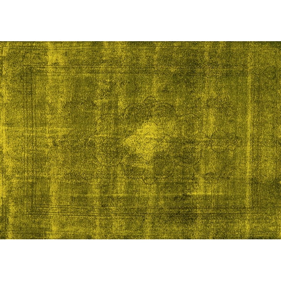 Ahgly Company Indoor Rectangle Oriental Yellow Industrial Area Rugs, 5' x 7'