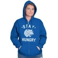 thumbnail image 4 of Stay Hungry Foodie Tiger Wolf Workout Unisex Plus Size Zip Hoodie Brisco Brands 3X, 4 of 6