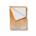 thumbnail image 2 of Ombre Soft Flannel Fleece Throw Blanket, Beach Desert Hot Summer Inspire Ray in Middle Modern Design Art Print Color Transition, Cozy Plush for Indoor and Outdoor Use, 70" x 90", Orange, by Ambesonne, 2 of 6