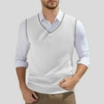 thumbnail image 2 of Men's Knitted Sweater Vest Sleeveless V Neck Lightweight Breathable Comfortable Casual Spring Summer Fashion Top Mens T-Shirts Summer Lightweight Tee Tops, 2 of 6