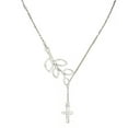 thumbnail image 1 of Collier Pendentif Feuilles&Croix pour Femmes Chaîne Ras du Cou Collier en Alliage Collier en Alliage, 1 of 1