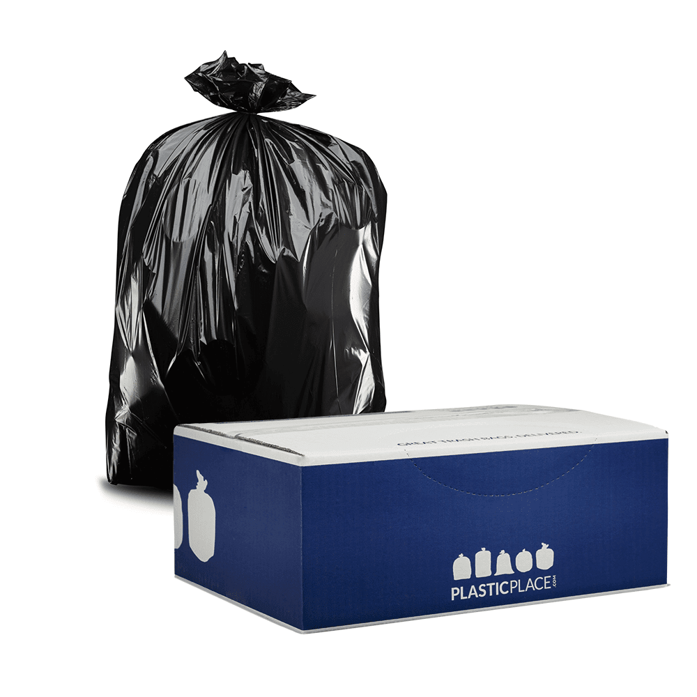 PM-5060-2-B-40 PlasticMill 64 Gallon Garbage Bags: Black, 2 Mil, 50x60, 40  Bags.