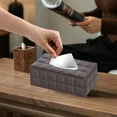 thumbnail image 3 of Hiroekza Stylish PU Leather Tissue Box Cover with Magnetic Bottom - Perfect for Home, Office, and Car Brown, 3 of 6