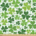 thumbnail image 2 of Ambesonne Clover Fabric by the Yard Upholstery, Irregular Shamrocks Pattern, 1 Yard, Green Lime Green, 2 of 5