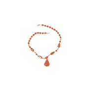 Mogul Womens Jewelry Orange Carnelian Pendent Statement Necklace - Crafted Handmade