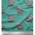 thumbnail image 1 of Soimoi Polyester Crepe Fabric Peacock Block Decor Fabric Printed Yard 42 Inch Wide, 1 of 1