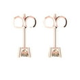 thumbnail image 4 of 0.5 Ct Princess Cut Studs Yellow Moissanite 14K Rose Solid Solid Gold Everyday Dainty Earrings Push Back, 4 of 7