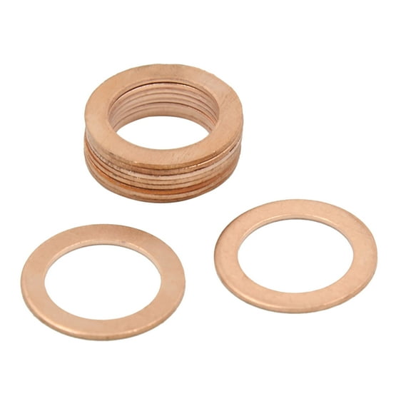 16mm Inner Dia Copper Washers Flat Car Metric Sealing Gaskets Rings 10pcs