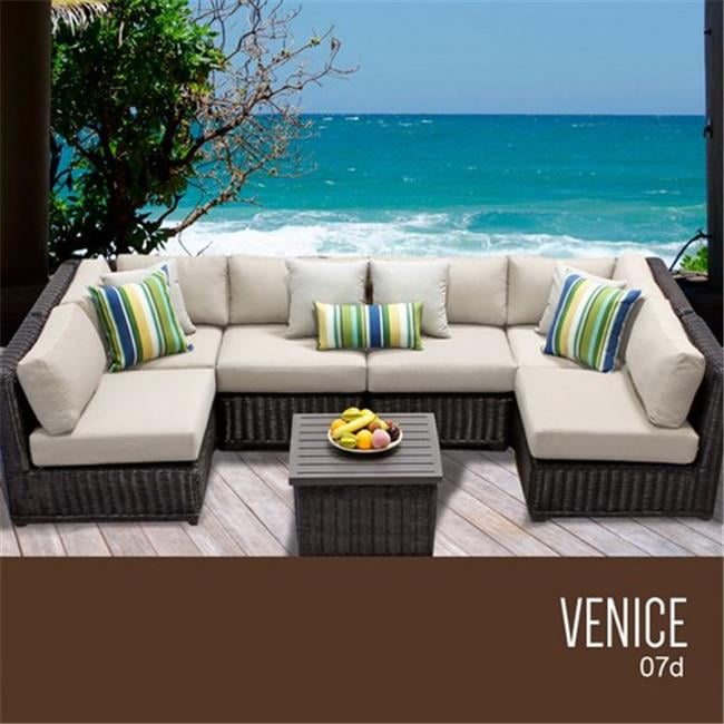 Tkc Venice 7 Piece Outdoor Wicker Patio Furniture Set Walmart Com Walmart Com