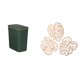 thumbnail image 1 of Cubo de basura de cocina que ahorra espacio con soporte de pared de madera con forma de hoja de palma para baño, cuarto de manualidades y decoración t, 1 of 8