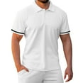 thumbnail image 5 of Cmfcve Men's Summer Short Sets Lapel Breathable Top Sets Drawstring Short Sleeve Gym Sets with Pocket, 5 of 9